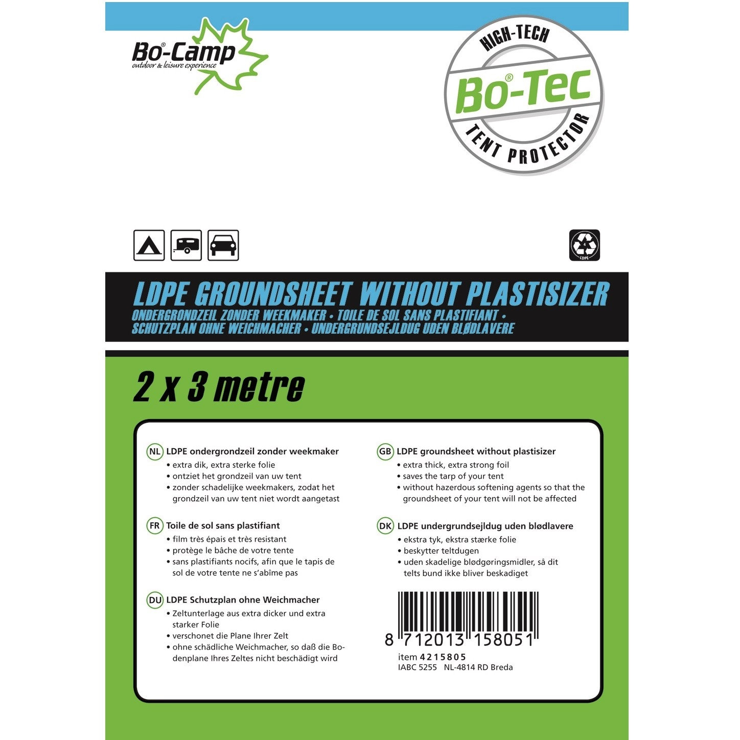 Grondzeil Bo-Camp Transparant (2 X 3 M) 4 Grondzeil Bo-Camp Transparant (2 X 3 M) - Afbeelding 2