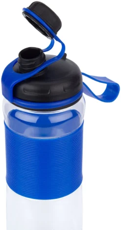 Waterfles Avento Twisted 0,6L Kobalt Zwart Transparant -MSR Winkel 21WS KOB open