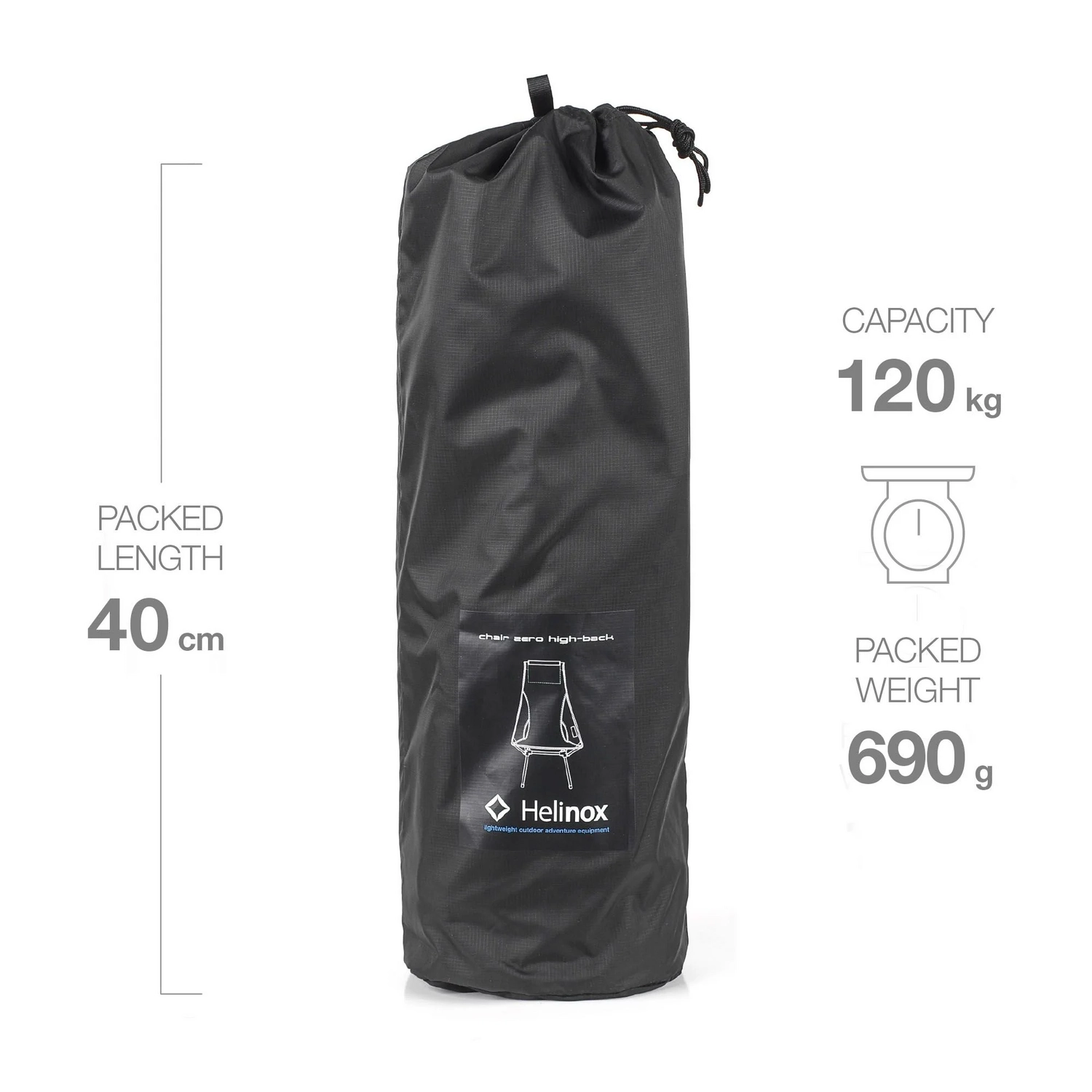 Campingstoel Helinox Chair Zero High-Back Black 5 Campingstoel Helinox Chair Zero High-Back Black - Afbeelding 3