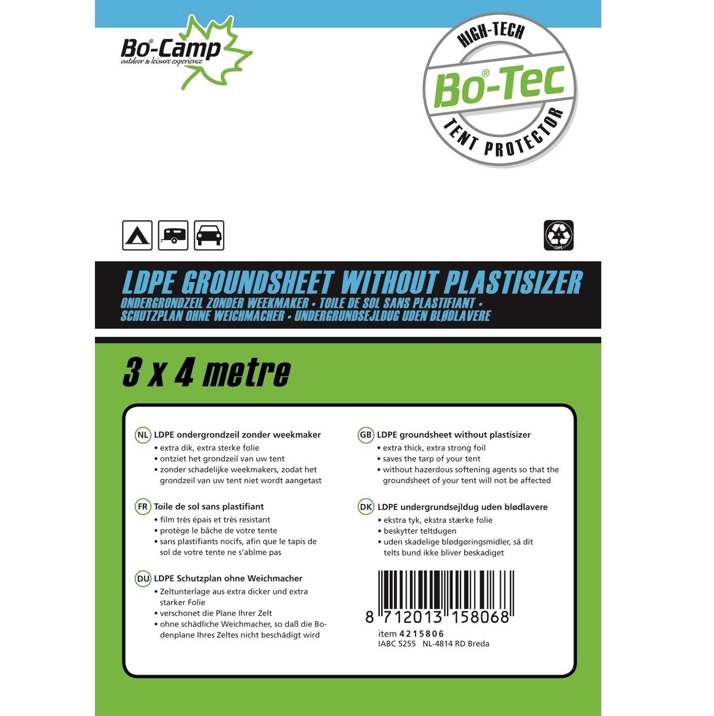 Grondzeil Bo-Camp Transparant (3 X 4 M) 3 Grondzeil Bo-Camp Transparant (3 X 4 M)