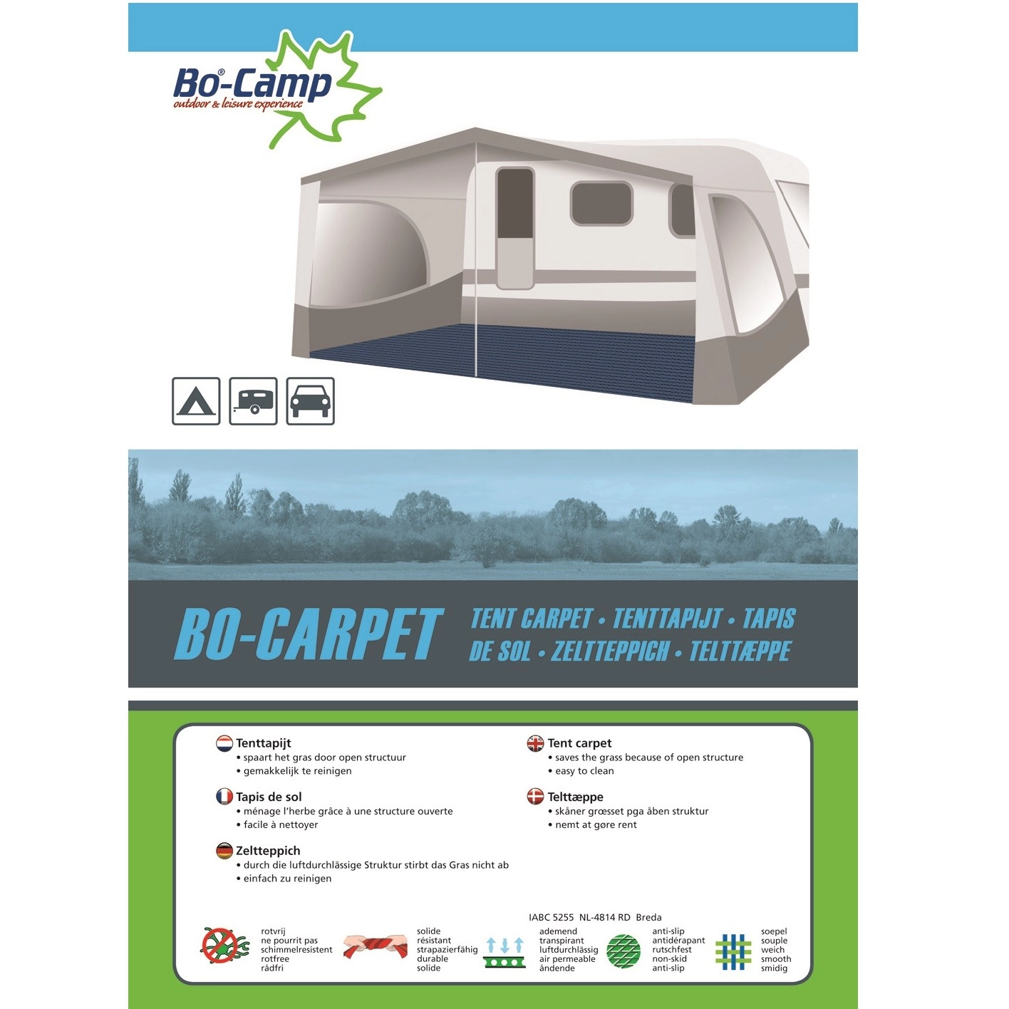 Tenttapijt Bo-Camp Blauw (2,5 X 5 M) 3 Tenttapijt Bo-Camp Blauw (2,5 X 5 M)